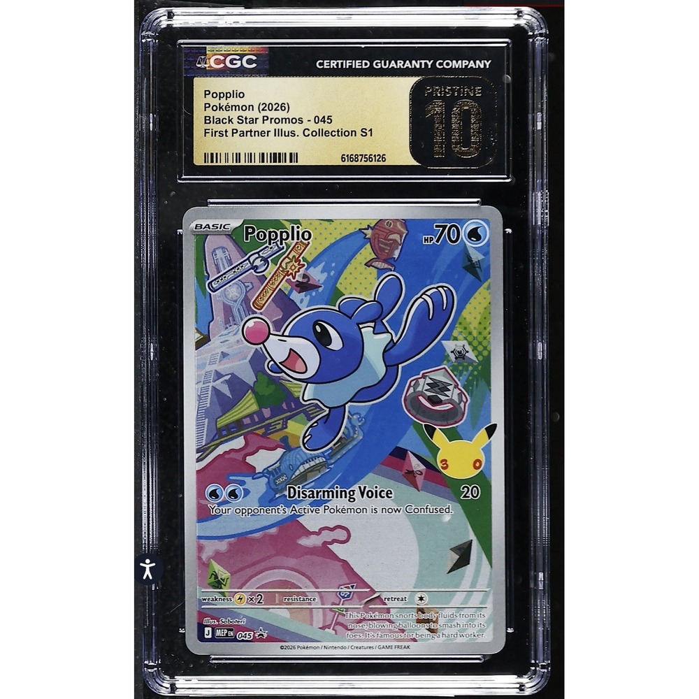 2026 Pokemon MEP Promo Popplio Pristine First Partner Illustration #045 CGC 10